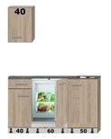 Kitchenette 150cm met stelpoten incl inbouw koelkast RAI-0039
