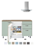 Kitchenette 150cm met inbouw koelkast 60cm breed RAI-2323 Kitchenette 150cm met inbouw koelkast 60cm breed RAI-2323