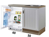 Design Keukenblok 110cm MDF met inbouw koelkast RAI-8192