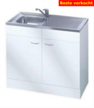 Keukenblok Klassiek 60 Wit met RVS aanrecht 100cm x 60cm RAI-0011 Keukenblok Klassiek 60 Wit met RVS aanrecht 100cm x 60cm RAI-0011