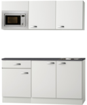 Kitchenette Lagos wit Hoogglans 180cm met magnetron OPTI-0115