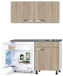 Kitchenette 120cm Padua incl wandkasten en inbouw koelkast RAI-049