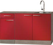 keukenblok Rood hoogglans 130 cm incl spoelbak RAI-04838 keukenblok Rood hoogglans 130 cm incl spoelbak RAI-04838