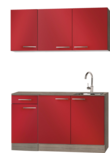 keukenblok Rood hoogglans 130 cm met wandkasten RAI-932 keukenblok Rood hoogglans 130 cm met wandkasten RAI-932