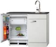 Kitchenette 100cm Lagos wit hoogglans incl inbouw koelkast RAI-258