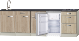 Kitchenette Neapels 240cm incl koelkast en e-kookplaat HRG-025