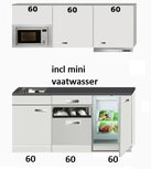 kitchenette 180cm incl mini vaatwasser,combi magnetron en koelkast RAI-444 kitchenette 180cm incl mini vaatwasser,combi magnetron en koelkast RAI-444