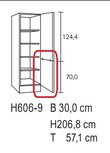 Deurfront hogekast H606-90 Faro antraciet RAI-8858