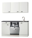 Kitchenette 160cm wit glans met vaatwasser NEW-4490