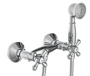 ELK tweegreepskraan douche met doucheset, chroom   inclusief doucheset  keramische ½ ventiel bovenstukken   ½
