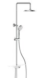 AQUASTAR hoofddouche set met planchet, chroom-wit  wellness hoofddouche met antikalk nozzles, hoofddouche: Ø ca. 24 cm  handdouche met 5 functies en met antikalk nozzles, maat: Ø ca. 10 cm  metalen