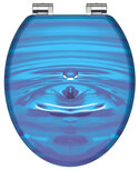 MDF WC-bril BLUE DROP met soft-close  lange levensduur: extreem onbreekbaar en krasbestendig  comfort en functie: geruisloos sluiten dankzij de automatische valrem  eenvoudig schoon te maken dankzi