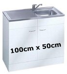 Keukenblok Klassiek 60 Wit met RVS aanrecht 100cm x 60cm RAI-0011