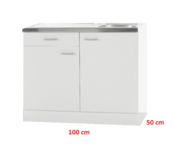 Keukenblok Klassiek 50 + RVS aanrecht 100cm x 50cm met een la OPTI-187