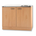 Keukenblok Klassiek 50 Beuken met RVS aanrecht 100cm x 50cm OPTI-68 Keukenblok Klassiek 50 Beuken met RVS aanrecht 100cm x 50cm OPTI-68