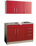 Kitchenette 120cm incl. rvs spoelbak + electrische kookplaat + bovenkasten Kitchenette 120cm incl. rvs spoelbak + electrische kookplaat + bovenkasten