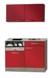 Kitchenette 120cm Rood glans incl al inbouw vaatwasser RAI-2326 Kitchenette 120cm Rood glans incl al inbouw vaatwasser RAI-2326