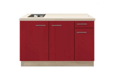keukenblok Rood hoogglans 130 cm incl spoelbak RAI-04838 keukenblok Rood hoogglans 130 cm incl spoelbak RAI-04838