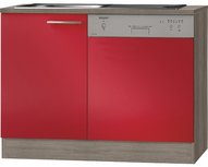 Keukenblok incl vaatwasser Imola signaal rood satijn (BxHxD) 110 x 84 x 60 cm HRG-11660