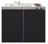 MK 100 Zwart mat met koelkast  RAI-9527