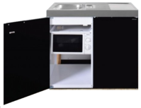 MKM 100 Zwart metalic met koelkast en losse magnetron RAI-9576