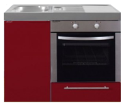 MKB 100 Bordeauxrood met  oven RAI-952