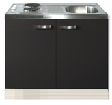 Keukenblok Faro Antraciet 100cm met twee deuren incl e-kookplaat RAI-1205 Keukenblok Faro Antraciet 100cm met twee deuren incl e-kookplaat RAI-1205
