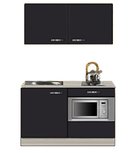 Kitchenette Faro Antraciet 120cm met onderbouw magnetron OPTI-0208 Kitchenette Faro Antraciet 120cm met onderbouw magnetron OPTI-0208