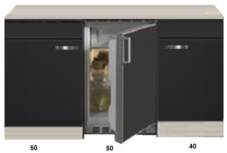 Kitchenette Faro Antraciet 140cm met koelkast HRG-123 Kitchenette Faro Antraciet 140cm met koelkast HRG-123