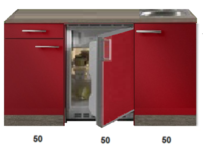 Kitchenette Rood Hoogglans 150cm HRG-5396 Kitchenette Rood Hoogglans 150cm HRG-5396