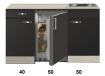 Kitchenette Faro Antraciet 130cm incl rvs spoelbak HRG-5264 Kitchenette Faro Antraciet 130cm incl rvs spoelbak HRG-5264