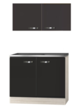 Keukenblok Faro Antraciet 100cm met rvs werkblad incl spoelbak RAI-020