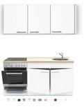 3-in-1 Keukenblok 180 x 60 cm incl. oven + kookplaat + spoelbak en wandkasten RAI-289 