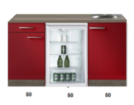keukenblok 150cm Imola met glazen koelkast RAI-4443