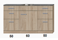 Kitchenette 160cm incl rvs spoelbak RAI-922 Kitchenette 160cm incl rvs spoelbak RAI-922