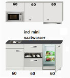 kitchenette 180cm incl mini vaatwasser,combi magnetron en koelkast RAI-444 kitchenette 180cm incl mini vaatwasser,combi magnetron en koelkast RAI-444