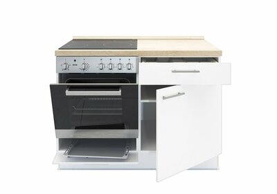 3-in-1 minikeuken 120 cm x 60 cm incl. oven + kookplaat + bergruimte zonder spoelbak RAI-1599