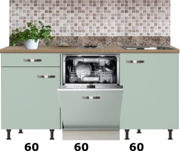 rechte keuken 180cm met inbouw vaatwasser en kookplaat rai 432 kitchenetteonline