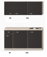 Kitchenette Faro Antraciet 140cm HRG-5260 afbeelding