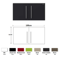 Metalen wandkast zwart metalic 90cm RAI-840 afbeelding