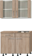 kitchenette 100cm met stelpoten en glazen wandkast RAI-400 afbeelding