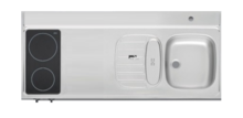 RVS aanrechtblad opleg 150cm x 60cm met 2-pit Keramische kookplaat RAI-253 afbeelding