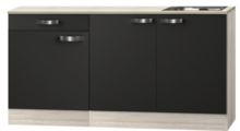 Keukenblok 160 Antraciet incl rvs spoelbak RAI-4492 afbeelding