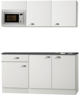 Kitchenette Lagos wit Hoogglans 180cm met magnetron OPTI-0115 afbeelding