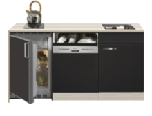 Kitchenette Faro Antraciet met koelkast en vaatwasser 150cm HRG-5395 afbeelding