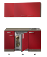Kitchenette Rood Hoogglans 120cm HRG-5395 afbeelding