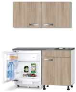Kitchenette 120cm Padua incl wandkasten en inbouw koelkast RAI-049 afbeelding