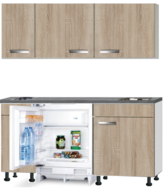 Kitchenette 150cm Padua incl wandkasten en inbouw koelkast RAI-500 afbeelding
