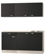 Kitchenette Faro Antraciet 150cm met wandkasten HRG-7331 afbeelding