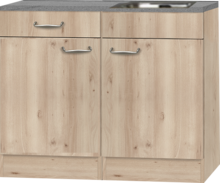 Keukenblok 100cm x 60cm steigerhout look met rvs spoelbak RAI-377
